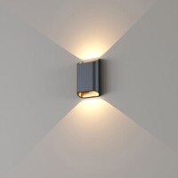 Artdelight Dimbare in- en outdoor 2-lichts wandlamp Diaz-S met geïntegreerde LED  | IP54