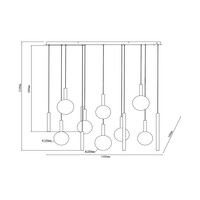 Lucide Dimbare 12-lichts hanglamp Jasmine met geïntegreerde LED