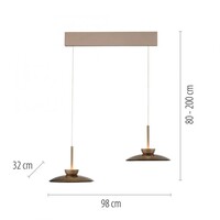 Neuhaus Pure In hoogte verstelbare én dimbare 2-lichts hanglamp Pure Moon met geïntegreerde LED