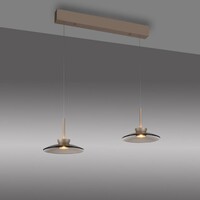 Neuhaus Pure In hoogte verstelbare én dimbare 2-lichts hanglamp Pure Moon met geïntegreerde LED