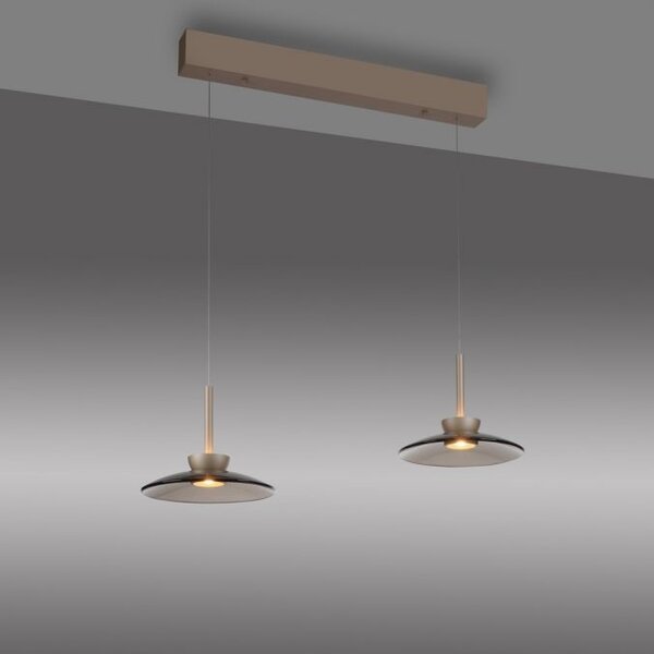 Neuhaus Pure In hoogte verstelbare én dimbare 2-lichts hanglamp Pure Moon met geïntegreerde LED