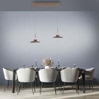 Neuhaus Pure In hoogte verstelbare én dimbare 2-lichts hanglamp Pure Moon met geïntegreerde LED