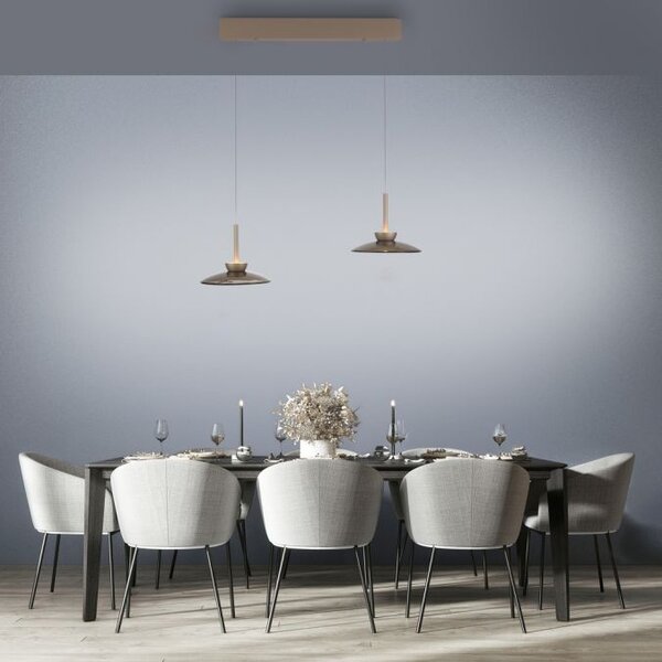 Neuhaus Pure In hoogte verstelbare én dimbare 2-lichts hanglamp Pure Moon met geïntegreerde LED