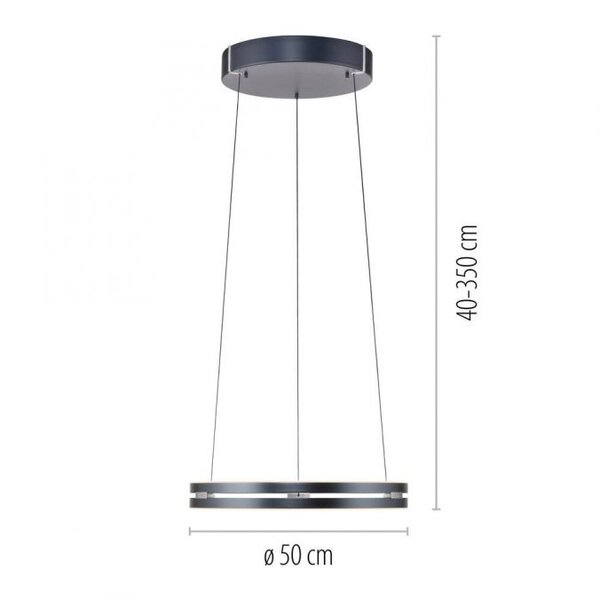 Neuhaus Pure In hoogte verstelbare én dimbare hanglamp Pure E-Loop Ø 50 cm met geïntegreerde LED