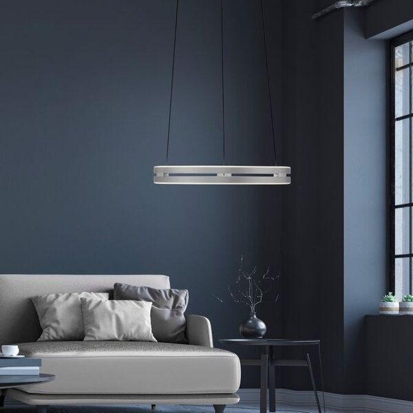 Neuhaus Pure In hoogte verstelbare én dimbare hanglamp Pure E-Loop Ø 50 cm met geïntegreerde LED