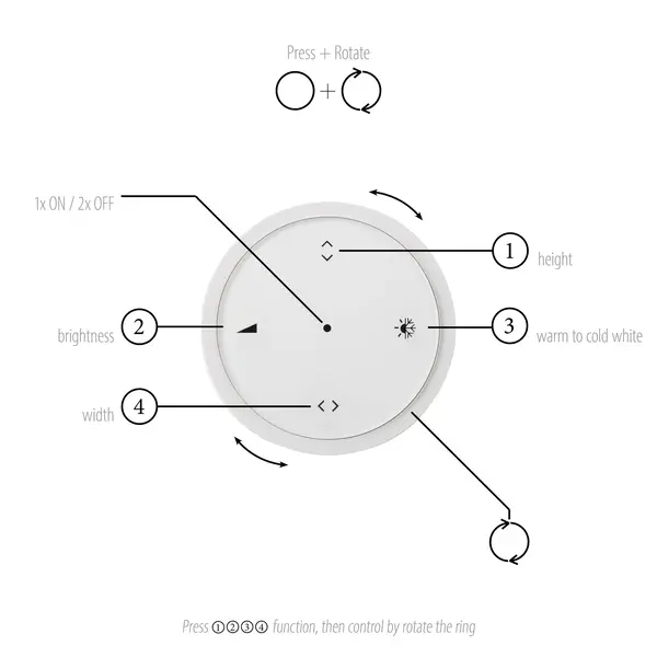 Neuhaus Pure In hoogte verstelbare én dimbare hanglamp Pure E-Loop Ø 50 cm met geïntegreerde LED