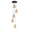 Highlight Dimbare, ronde 5-lichts hanglamp Tromba met geïntegreerde LED