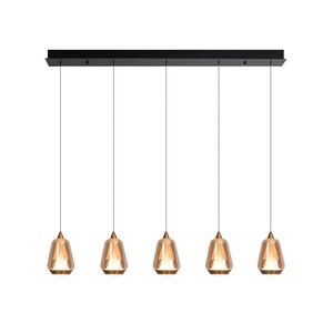 Highlight Dimbare 5-lichts hanglamp Tromba met geïntegreerde LED