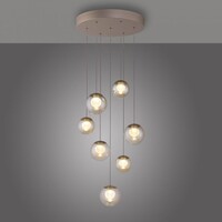 Neuhaus Pure In hoogte verstelbare én dimbare 7-lichts hanglamp Pure Popup met geïntegreerde LED