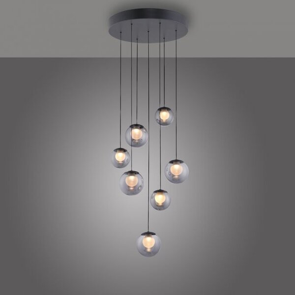 Neuhaus Pure In hoogte verstelbare én dimbare 7-lichts hanglamp Pure Popup met geïntegreerde LED