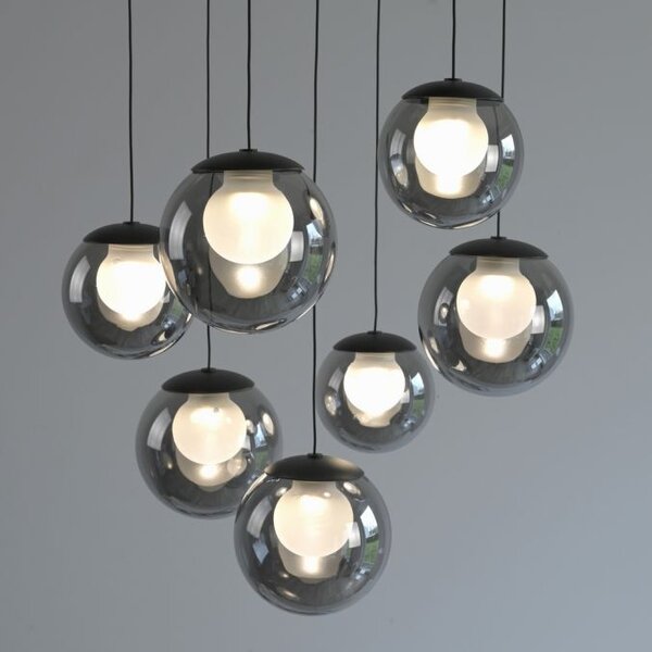 Neuhaus Pure In hoogte verstelbare én dimbare 7-lichts hanglamp Pure Popup met geïntegreerde LED