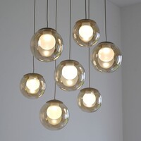 Neuhaus Pure In hoogte verstelbare én dimbare 7-lichts hanglamp Pure Popup met geïntegreerde LED