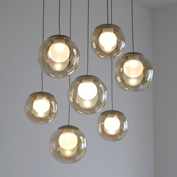 Neuhaus Pure In hoogte verstelbare én dimbare 7-lichts hanglamp Pure Popup met geïntegreerde LED