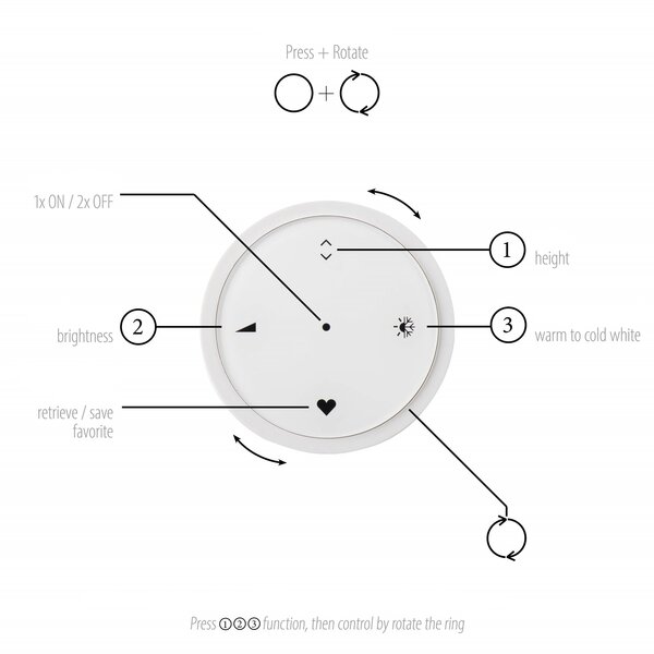 Neuhaus Pure In hoogte verstelbare en dimbare hanglamp Pure Moon met geïntegreerde LED | Ø 32 cm
