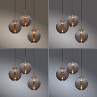 Neuhaus Pure In hoogte verstelbare én dimbare 3-lichts hanglamp Pure E-Infinity met geïntegreerde LED