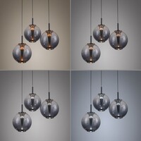 Neuhaus Pure In hoogte verstelbare én dimbare 3-lichts hanglamp Pure E-Infinity met geïntegreerde LED