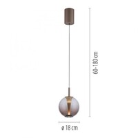 Neuhaus Pure In hoogte verstelbare én dimbare 1-lichts hanglamp Pure Infinity met geïntegreerde LED
