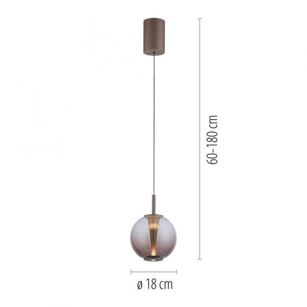 Neuhaus Pure In hoogte verstelbare én dimbare 1-lichts hanglamp Pure Infinity met geïntegreerde LED