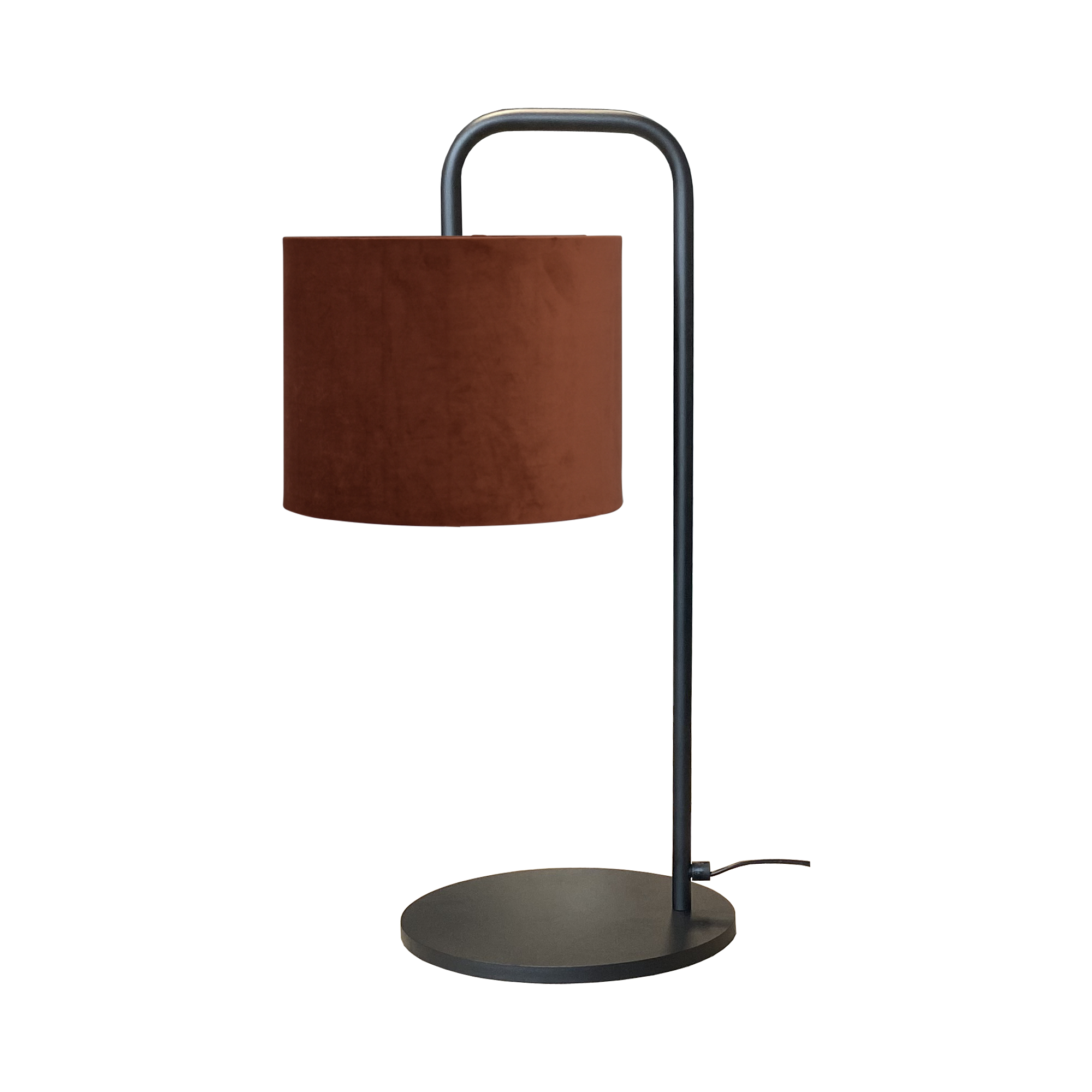 voet: mat zwart - kap: roestbruin