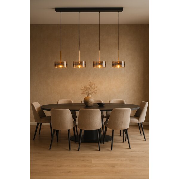 Highlight Dimbare 4-lichts hanglamp Enzo met geïntegreerde LED