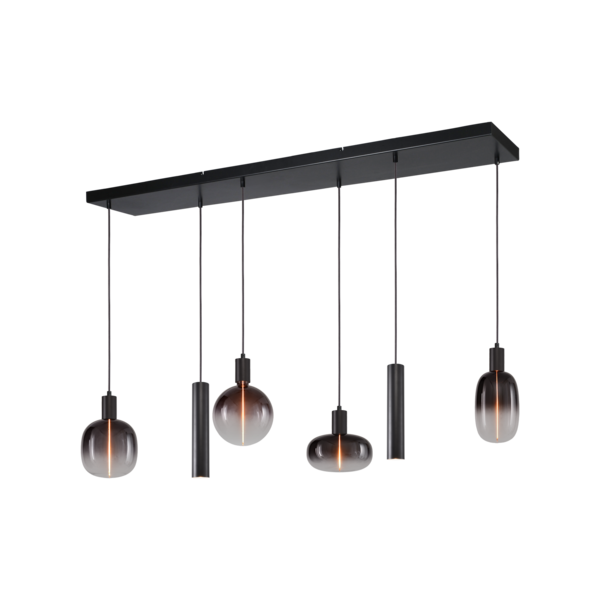 Masterlight 6-lichts hanglamp Tence - L 130 cm x B 25 cm