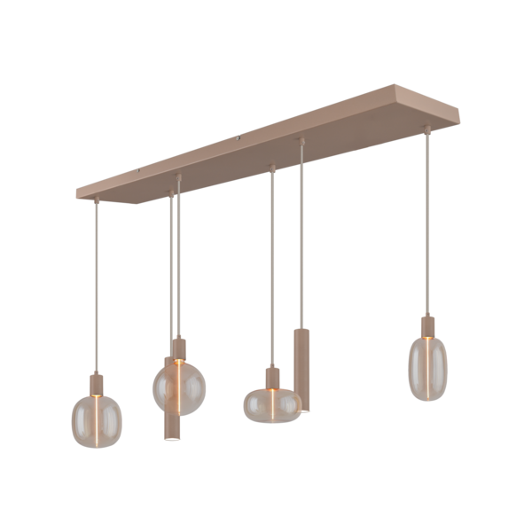 Masterlight 6-lichts hanglamp Tence - L 130 cm x B 25 cm