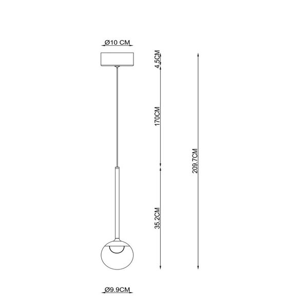 Lucide Dimbare 1-lichts hanglamp Calina met geïntegreerde LED