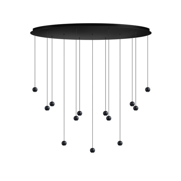 Expotrading Dimbare , ovaalvormige 13-lichts hanglamp Grace met geïntegreerde LED