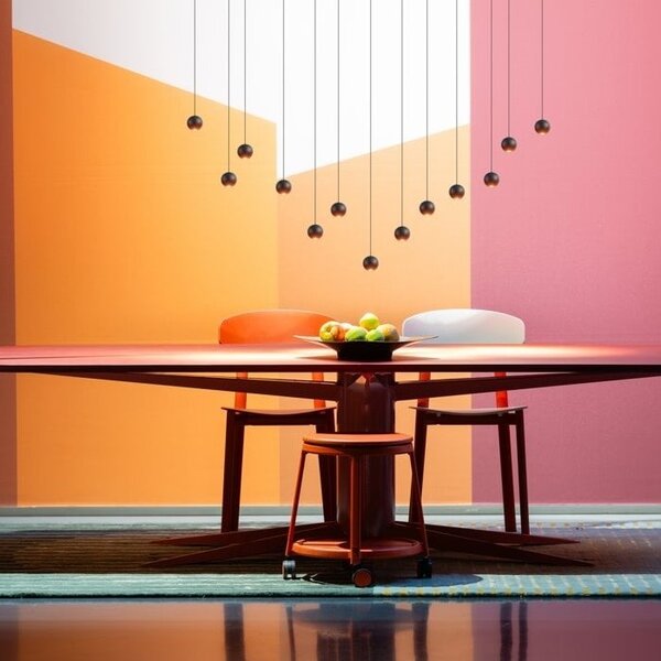 Expotrading Dimbare , ovaalvormige 13-lichts hanglamp Grace met geïntegreerde LED