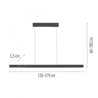 Neuhaus Pure In hoogte verstelbare, uitschuifbare én dimbare hanglamp Adriana Square met geïntegreerde LED