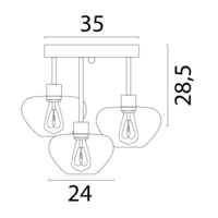 Masterlight 3-lichts plafondlamp Genua