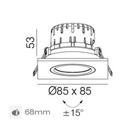 Artdelight Dimbare, kantelbare, vierkante inbouwspot Austin met geïntegreerde LED | IP65