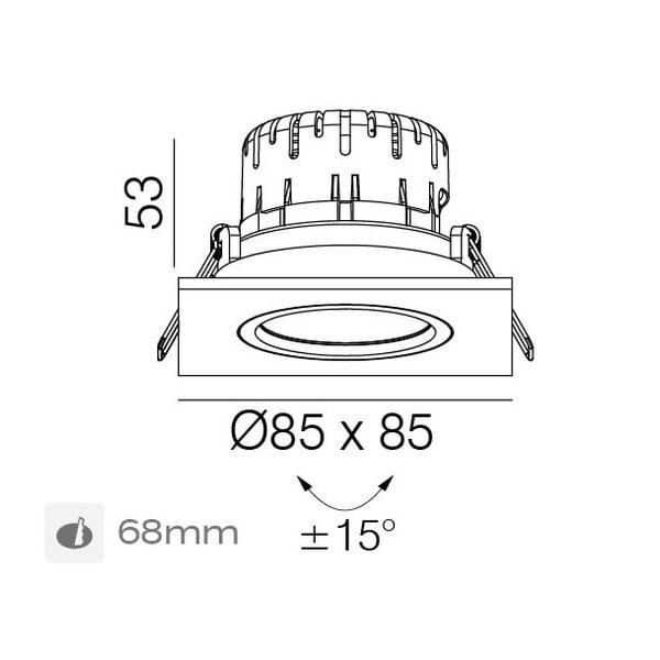 Artdelight Dimbare, kantelbare, vierkante inbouwspot Austin met geïntegreerde LED | IP65