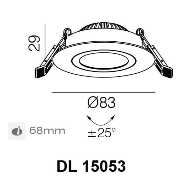 Artdelight Dimbare, kantelbare, ronde inbouwspot Dublin met geïntegreerde LED | IP44