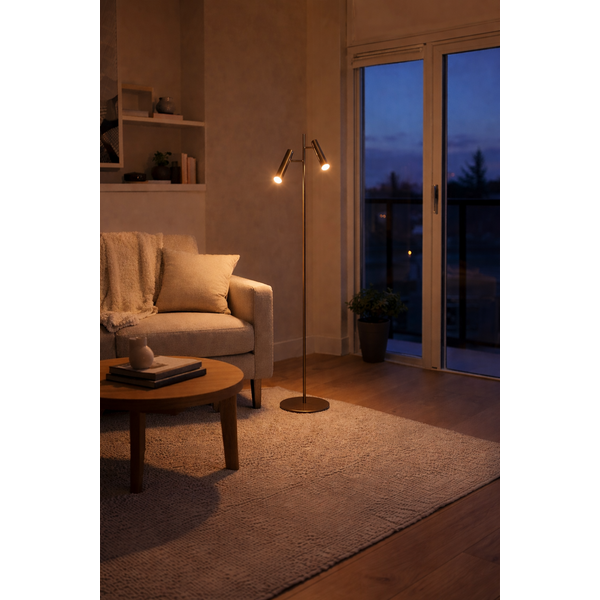 Highlight Dimbare 2-lichts vloerlamp Piero met geïntegreerde LED