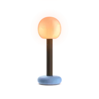 Grau Dimbare, draagbare en oplaadbare tafellamp Fire met geïntegreerde LED