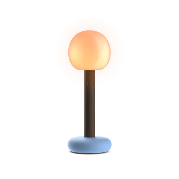 Grau Dimbare, draagbare en oplaadbare tafellamp Fire met geïntegreerde LED