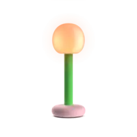 Grau Dimbare, draagbare en oplaadbare tafellamp Fire met geïntegreerde LED