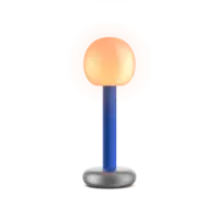 Grau Dimbare, draagbare en oplaadbare tafellamp Fire met geïntegreerde LED