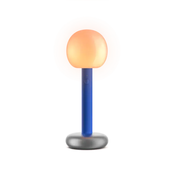 Grau Dimbare, draagbare en oplaadbare tafellamp Fire met geïntegreerde LED