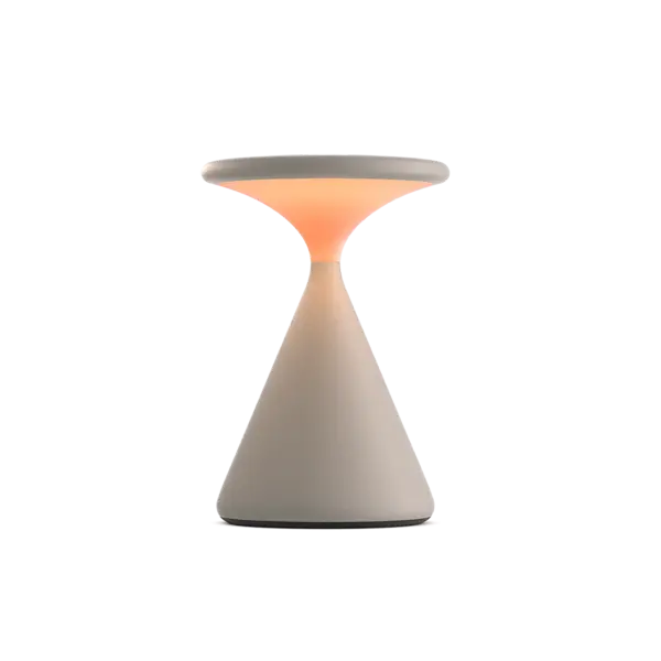 Grau Dimbare, draagbare en oplaadbare tafellamp Salt met geïntegreerde LED