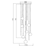 Lucide Dimbare 12-lichts hanglamp Jasmine met geïntegreerde LED