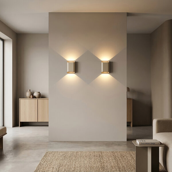 Artdelight 'Dim to Warm' dimbare in- en outdoor 2-lichts wandlamp Diaz S met geïntegreerde LED | IP65