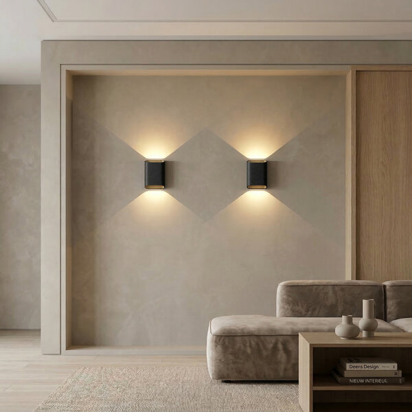 Artdelight 'Dim to Warm' dimbare in- en outdoor 2-lichts wandlamp Diaz S met geïntegreerde LED | IP65