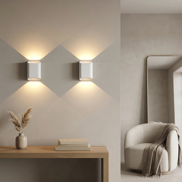 Artdelight 'Dim to Warm' dimbare in- en outdoor 2-lichts wandlamp Diaz S met geïntegreerde LED | IP65