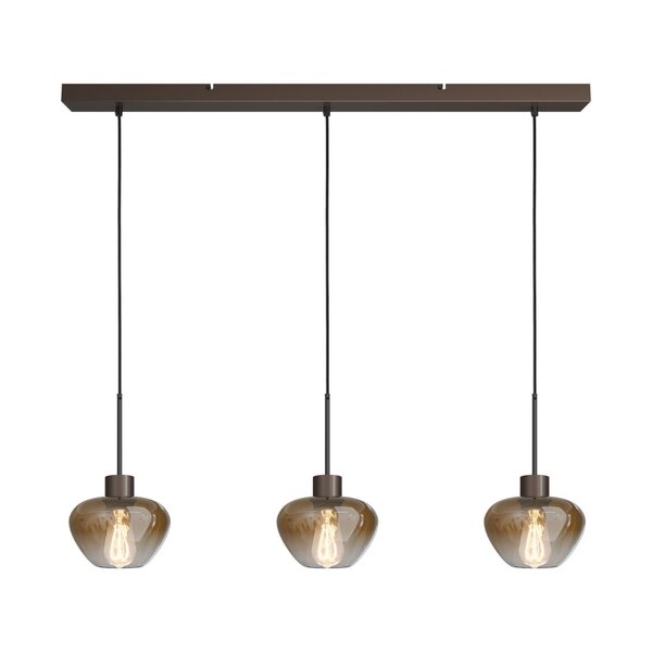 Masterlight 3-lichts hanglamp Genua | L 100 cm x B 8 cm | 3x Ø 20 cm