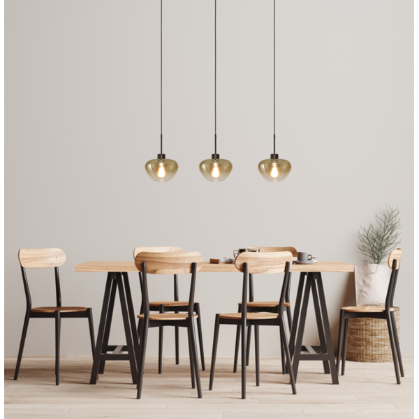 Masterlight 3-lichts hanglamp Genua | L 100 cm x B 8 cm | 3x Ø 24 cm