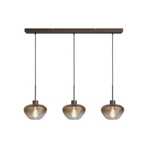 Masterlight 3-lichts hanglamp Genua | L 100 cm x B 8 cm | 3x Ø 24 cm