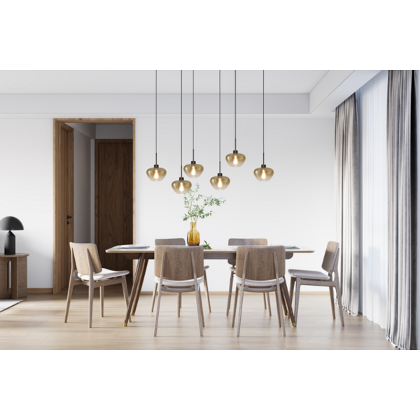 Masterlight 6-lichts hanglamp Genua | L 130 x B 25 cm