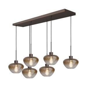 Masterlight 6-lichts hanglamp Genua | L 130 x B 25 cm